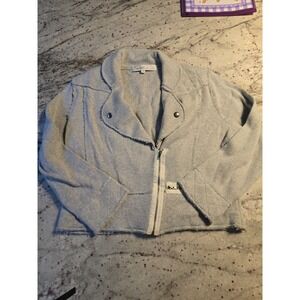 Gray distressed zipper sweater cardigan small Curio New York
